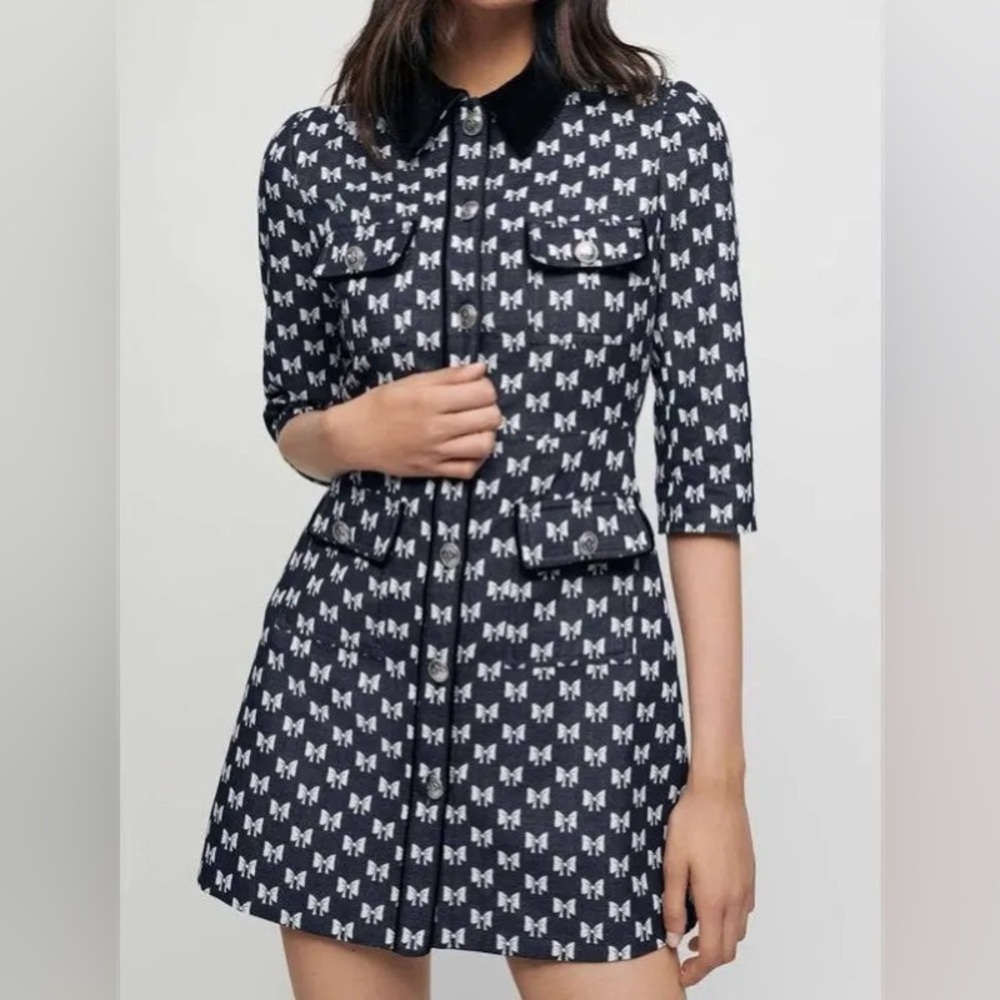 Make Renatila bow-print cotton dress